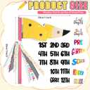 Hahafelt 25 Pcs Pencil Style First & Last Day of School Flag Kit with Ribbons Decoration Replaceable Reusable 15 Grades Photo Prop for Preschool to College Welcome Classroom Decoration