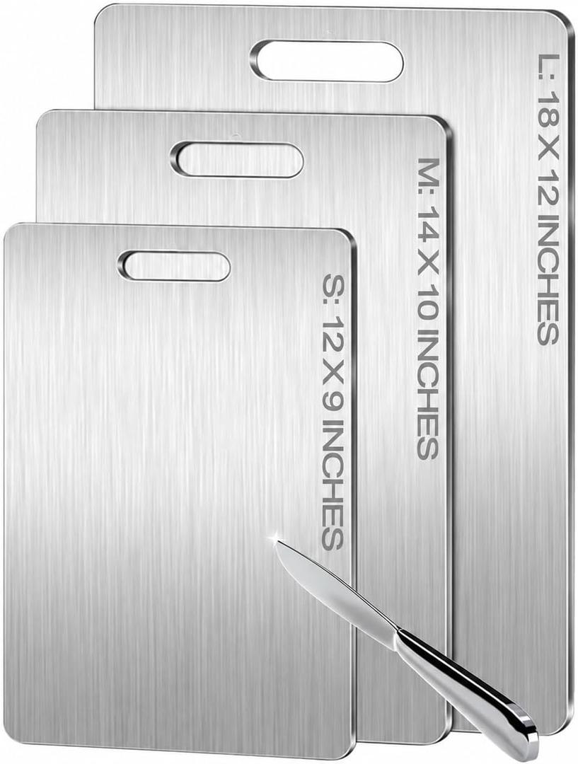Titanium Cutting Board - 100% Pure Titanium Cutting Boards for Kitchen - Cutting Edge Hygiene & Durability, Cutting Boards for Home Kitchen Cooking (18 inch x 12 inch)