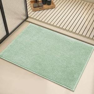 Bath Mat-Non-Slip Bathroom Floor Mats-Absorbent Quick Dry Low Pile Bathroom Rugs Fit Under Door-Bath Rug for Sink,Bathtub,Shower Room,17"24",Sage Green