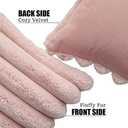 Neelvin Pink Faux Fur Cozy Soft Striped Decorative Throw Pillow Covers 18x18 inch Set of 2,Velvet Pillowcase Cushion Case for Sofa Couch