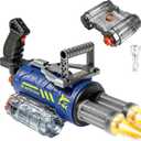 Electric Water Gun for Adults & Kids, Voice Control Automatic Water Guns, 26-30 FT Long Range Gatling Watergun with LED Lights, Squirt Water Guns Summer Outdoor Pool Toys for Boys Girls Ages 8-12+