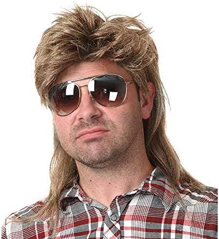 Kaneles Mullet Wigs for Men 80s Costumes Fancy Party Accessory Cosplay Halloween Wig (Light Brown) : Clothing, Shoes & Jewelry