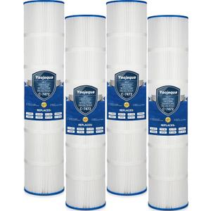 Yoojequa PCC130 Pool Filter Cartridge Compatible with C-7472, Clean and Clear Plus 520, CCP520, R173578, 178585, 817-0143, FC-1978, FC-6475, 160332, 4 x 125 Sq. Ft Pool Filter Cartridge, 4 Pack