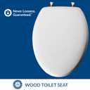 MAYFAIR 1844CP 000 Toilet Seat with Chrome Hinges will Never Come Loose, ELONGATE , White