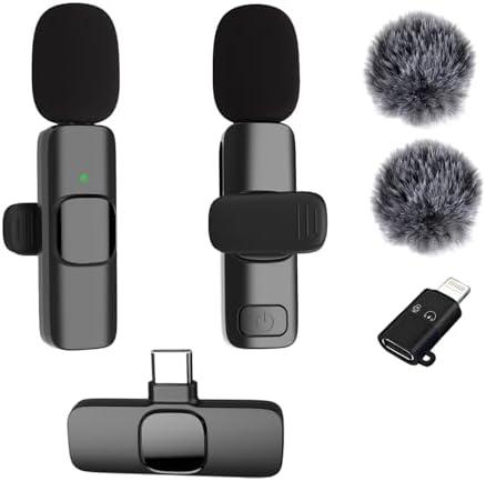 Vislla Wireless Lavalier Microphone for iPhone, iPad and Android Devices, Noise Cancelling,Bluetooth Mini Lapel Microphone for YouTube/Vlogging/Live Streaming/Tiktok/Interview