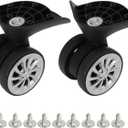 1 Pair Luggage Suitcase Wheels, Luggage Wheels Replacement Travel Suitcase Caster Wheels 360 Swivel, Trunk Luggage Wheel Spare Part Replacement for Luggage Suitcase Trolley, Mute Double Row Wheels (A57)