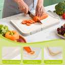 Titanium Cutting Board for Kitchen, Cutting Boards Non Toxic Double Sided Metal Pure Titanium and Wheat Straw PP Chopping Board Food Grade Easy to Clean Large Size 16"*10"*0.9"(White)