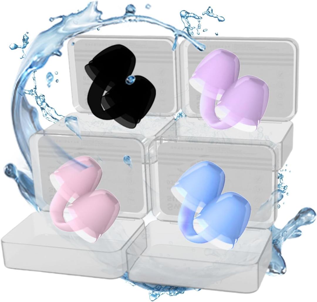 Nose Plugs for Swimming Silicone Swim Nose Clip Adult Hree-Layer Mushroom Head Waterproof Surfing Nose Plug (with Storage Box) Nose Clip for Swimming Suitable for Diving, Surfing