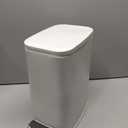 Cesun Slim Bathroom Trash Can with Lid Soft Close, 6L/1.6 Gallon Stainless Steel Small Garbage Can with Foot Pedal and Removable Inner Bucket, Slim Wastebasket for Bathroom, Office, Toilet (White)