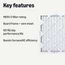 Amazon Basics MERV 5 AC Furnace Air Filter, 16x20x1 inches, 6-Pack (Actual Size: 15.75" x 19.75" x 0.75")