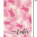 4 x AVOIN colorlife Happy Easter Garden Flag 12x18 Inch Double Sided Outside, Pink Easter Bunny Rabbit Yard Outdoor Flag