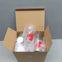 Vesici 12 Pack Valentine's Day Party Cups with Lid and Straw 13.5 oz Clear Reusable Plastic Tumblers Bulk Red Pink Heart Printed Design Cold Drink