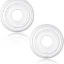 Cunno 2 Pieces Lighting PU Ceiling Medallion Ceiling Fan Cover Plate Medallion for Home Light Fixtures Trim, 12 Inch Od x 3.5 Inch ID(White)