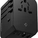 Spigen 70W Universal Travel Adapter, International AC Plug Adapter, International Travel Charger for EU UK AUS, Worldwide Travel Adapter, 2 USB-A & 2 USB-C Multiple Ports for Mobile, Tablet, Black