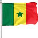 Senegal Senegalese Flag 3x5 Ft Outdoor, Vibrant Color Fade Resistant Senegal Flags Polyester Double Stitched, Senegalese National Flag Canvas Header and Brass Grommets