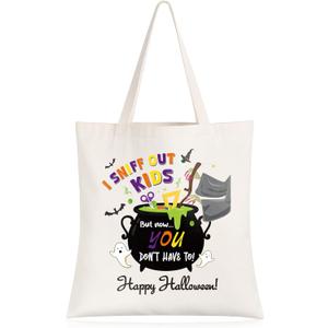 2 x SilTriangle Teacher Gifts Tote Bag I Sniff Out Kid Witch Tote Bag Gifts for Teacher