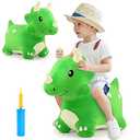 iPlay, iLearn Bouncy Pals Dinosaur Hopper Toy 2 Year Old Boy, Toddler Plush Bounce Animals, Ride on Bouncing Triceratops for Kids, Outdoor Hopping Horse Bouncer, Cool Birthday Gifts 3 4 5 6 Yr Girls