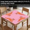 Preppy Pink And Orange Tiger Mahjong Mat For Table 31.5 X 31.5 In, Mahjong Gifts For Women, Pink And Orange Home Decor Anti-Slip Table Cover Tablecloth