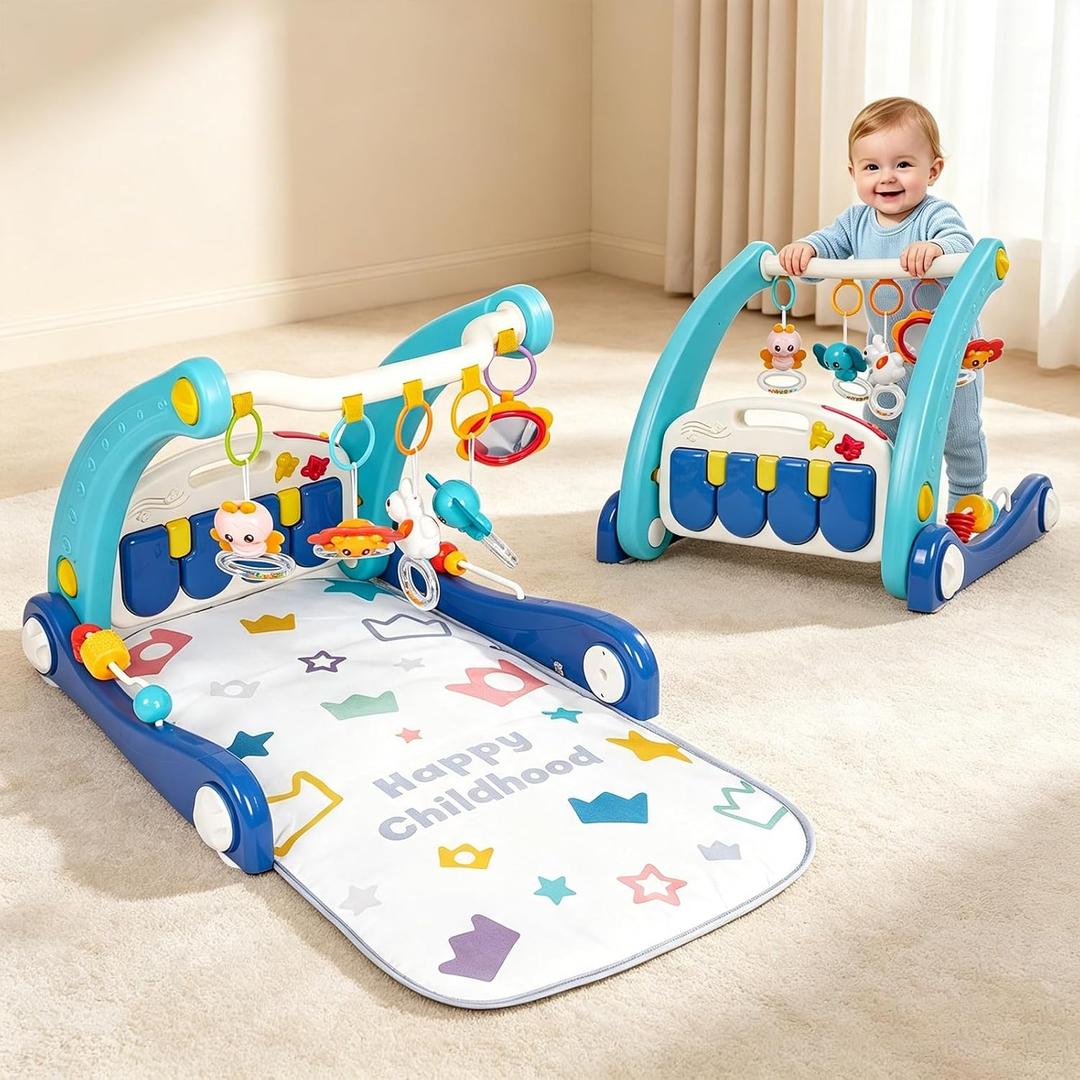 Baby Gym Play Mat, Kick and Play Piano Mat, Baby Walker with Music