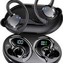 Wireless Earbuds, 2025 Bluetooth 5.4 Headphones HiFi Stereo, Bluetooth Earbuds with ENC Noise Cancelling Mic, IP7 Waterproof in Ear Earphones, 68H Dual LED Display Ear Buds for Workout Sports (Matte black)