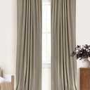100% Blackout Shield Linen Blackout Curtains for Bedroom 96 Inches Long, Back Tab/Rod Pocket Living Room Drapes, Thermal Insulated Blackout Curtains 2 Panels Set, 50" W x 96" L, Faux Linen