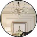Growsun Black Round Mirror 20 inch Circle Mirror for Bathroom, Vanity, Bedroom, Home Decor