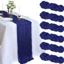 6 Pack 10FT Royal Blue Cheesecloth Table Runner 120 Inch Long Gauze Rustic Boho Spring Cheese Cloth Table Runner Sheer Fabric Decorations for Holiday Party Wedding Banquet Bridal Baby Shower Décor
