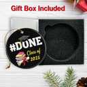 Done Class of 2025 Graduation Ornament  2.8" Ceramic Double-Sided Graduation Christmas Ornament 2025 with Gift Box  College Graduations Keepsake, Senior Year Decor, Son or Daughter Ornaments