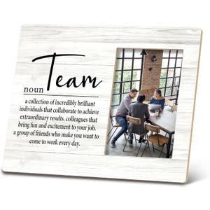 SRADMO Team Gifts: Inspirational Picture Frame - Team Definition 10x8 inch Wooden Tabletop Photo Frame