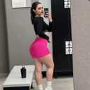 Buauty Womens 5" Scrunch Butt Lifting Shorts Workout Gym High Waisted Tummy Control Seamless Booty Yoga Biker Shorts (Pink)