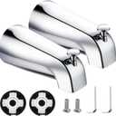 Enhon Tub Spout with Diverter, Slip-Fit Bathtub Faucet Spout Replacement, 1/2 Copper Pipe Connection, Easy to Install, Universal for Bathroom Shower(Chrome Color,2 Pack)