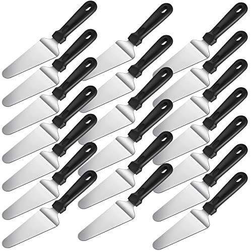 20 Pcs Pizza Spatula Bulk Pie Server Pie Cutter Cake Cutter Stainless Steel Cake Serving Spatula Non Slip Easy to Grip Baking Triangular Spade Plastic Handle Shovel for Desserts Pizza Pie Cake