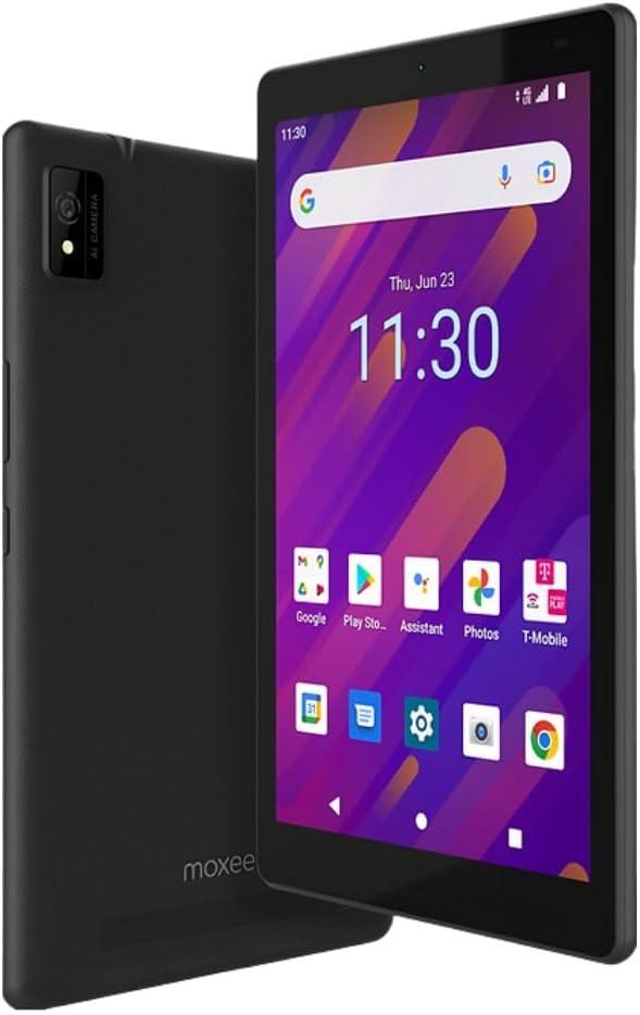 Moxee Tablet 8.0" (2020) 32GB MT-T800 WiFi + 4G LTE (for T-Mobile/Sprint Only) Mobile Hotspot Android 10 Tablet - Black 