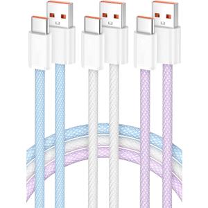 Senetem USB C Cable 10FT 3-Pack, USB A to USB Type C Long Charger Cord, 3A Fast Charging Compatible with iPhone 15 16 17 Pro, Samsung S24/S23 S22/Note 20/10, Car Play, Apple iPad Android Accessories