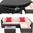 Kipiea Outdoor Furniture Covers Waterproof, 420D Heavy-Duty Patio Furniture Set Covers, No Tears Anti UV No Fading (74" L74" W28" H)