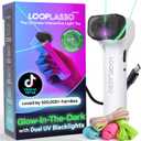 Loop Lasso NANO Glow in the Dark Rave Toys with Built-in UV Blacklight - Interactive Rope Launcher STEM Toy - Viral Flow and String Shooter Toy for Kids and Adults