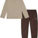 Hurley Boys' Long Sleeve Soft Basic T-shirt and Joggers 2-piece Outfit Set (M)