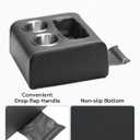 KEMIMOTO Pontoon Cup Holders, Anti-Slip PU Leather Boat Cup Holder, Marine Drink Holder, Boat Tray, Organizer for Trucks, Stainless Steel Cups for Pontoon Boats, Sofa, Truck, Car Back Seat (Black)