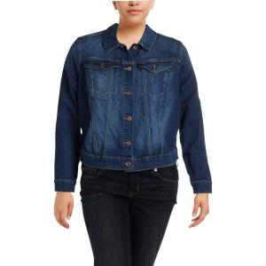Jessica Simpson Womens Plus Denim Stretch Denim Jacket (3X, Jefford/Jefford)