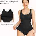 LODAY Black Bodysuit Women Scoop Neck Body Suits Sleeveless Double Lined Bodysuit Tank Top（X-Large,Black)