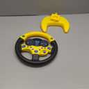 Simulated Driving Controller Portable Simulated Steering Wheel Copilot Toy Children's Small Steering Toy Gift Funny Interactive Driving Wheel with Music. (Yellow)