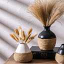 White Ceramic Vase, Modern Home Decor Small Vase, Vintage Decorative for Farmhouse Coffee Table Bookshelf Home Living 4.5 Inch White