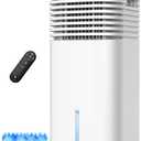 CENSTECH Portable Windowless Air Conditioner with 4 Modes&3 Speeds, 15H Timer, 2Gal Tank for 24H Cooling Swamp Cooler, 4Ice Packs, 1800CFM, 120°Swing, Remote Evaporative Air Cooler for Indoor Bedrooms