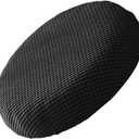 Milisten Elastic Round Stool Cover 12 Inch Padded Chair Protector for Dining Banquet Chairs Home Use Stretchable Seat Cover (Black)