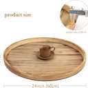Gurfuy Round Ottoman Table Tray Round-24" - Rustic Wooden Serving Tray for Farmhouse Decorative Oversized Coffee Table Trays Living Room Kitchen Counter Breakfast Nature