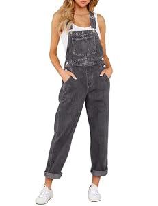 LookbookStore Fall Outfits Denim Overalls for Women Western Clothes for Women Women's Fashion Overalls 90 Styles Clothing for Women Party Trendy Clothes for Women Frost Gray Size XL Size 16 18