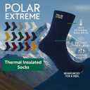 Polar Extreme Thermal Hiking Socks Cushioned, Insulated, Warm para Boots, Men & Women, One Size Fits Most 6-12, 2-Pack