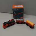 Toy Train Electric Train Set for Wooden Tracks, Christmas Motorized Train Toys for Toddlers, Battery Operated Train Includes Lights, Sounds, Smoke, Steam Train Compatible with Thomas, Brio