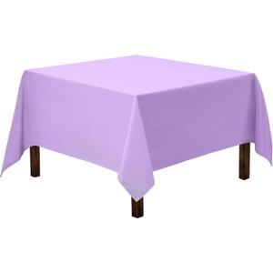 Gee Di Moda Square Tablecloth - 52 x 52 Inch Lavender Table Cloth for Small Square or Round Tables - Heavy Duty Washable Fabric - for Buffet Table, Holiday Party, Dinner, Wedding & Baby Shower