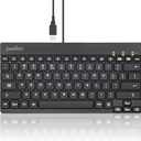 Perixx PERIBOARD-326 Wired Mini Backlit USB Keyboard with Low Profile Keys, US English Layout (11607)